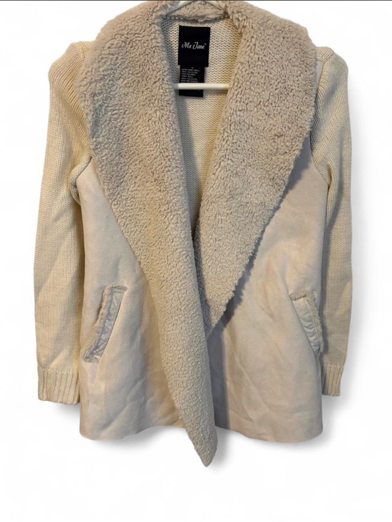 Me Jane Jackets & Blazers - Me Jane Cream Sherpa Shawl-Collar Teddy Jacket